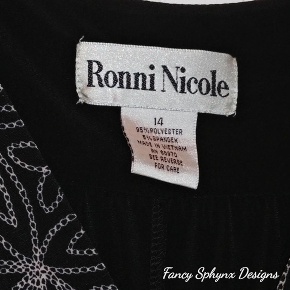 Ronnie Nicole Size 14 Black & White Dress - Picture 5 of 5